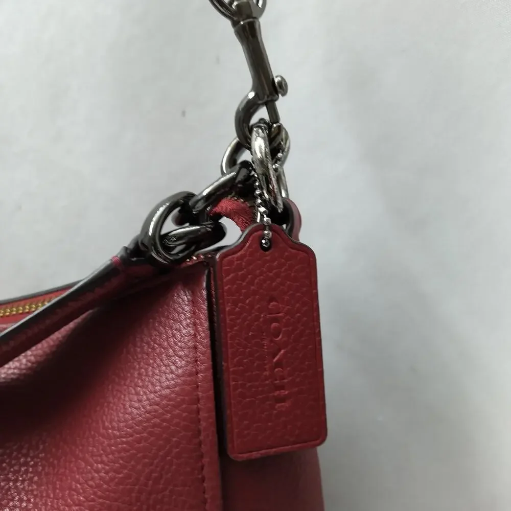 Coach Chelsea Red Leather Zipper Crossbody Shoulder Bag - Picture 7 of 16